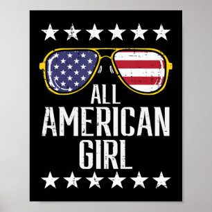 Poster Óculos de sol da bandeira dos EUA americano Dia da