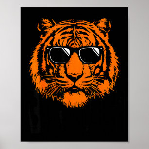 Poster Óculos de Sol de Tigre Legal com Design Gráfico de
