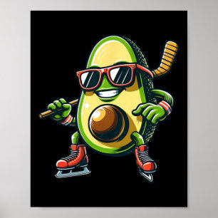 Poster Óculos de sol divertidos de patinação de abacate d