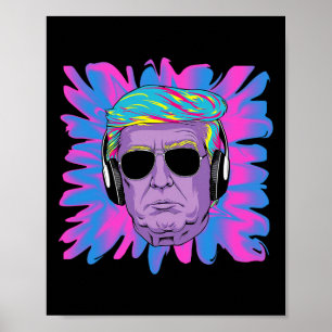 Poster Óculos de sol engraçados do DJ Trump Paródia de He