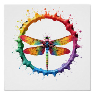Pôster Óculos de Sol Estilo Tie Dye com Ilustração de Lib
