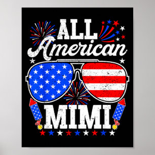 Poster óculos de sol família mimi 4 de julho americano