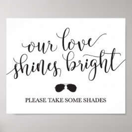 Pôster Óculos de sol favorece sinal - nosso amor brilha