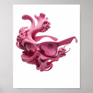 Poster Óculos de Sol FUTURISTAS Rosa Fresco Citação Desig