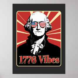 Poster Óculos de sol patrióticos George Washington 1776 V