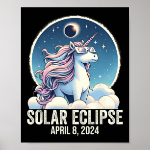 Poster Óculos de Visto Solar Eclipse 2024 Unicórn 8 de ab