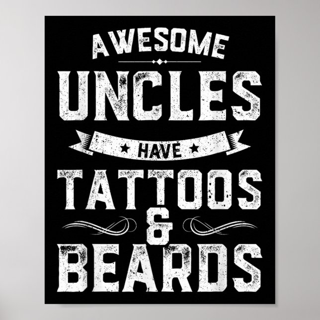 Poster Óculos Incríveis Têm Tatuagens E Barbas Engraçadas (Frente)