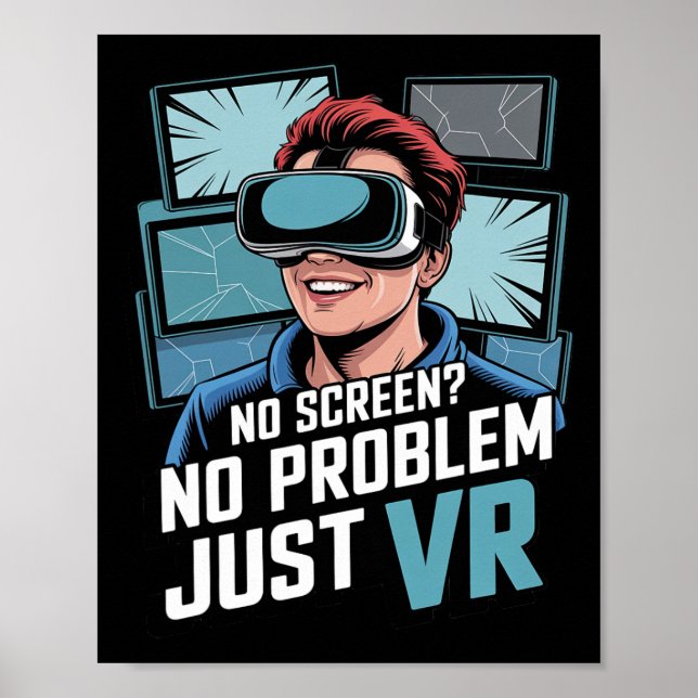 Poster Óculos Vr Para Jogadores Explorando a Realidade Au (Frente)