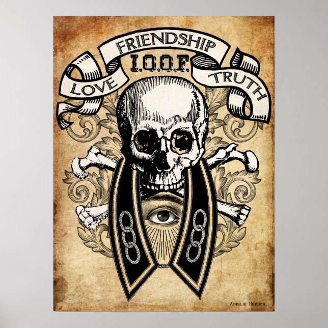 Poster Odd Fellows Skull and Collar (Frente)