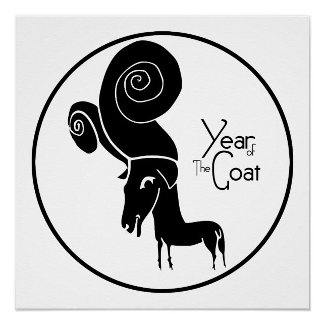 Pôster Odd Ram Goat Chinês Ano Zodíaco poster de Aniversá (Frente)