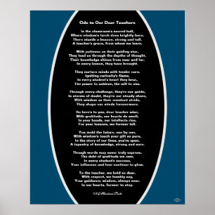 Poster Ode aos Nossos Queridos Professores Cartaz de Poem