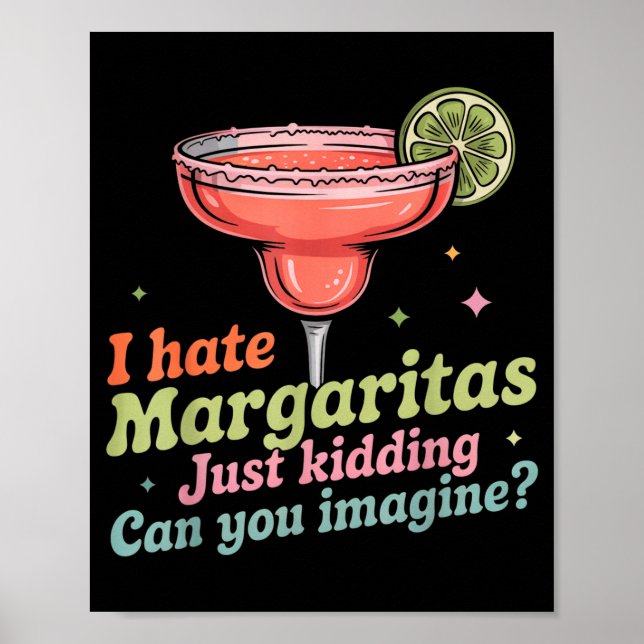 Poster Odeio margaritas cinco de mayo verão pub bar (Frente)