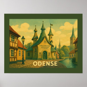 Poster Odense Dinamarca Literário
