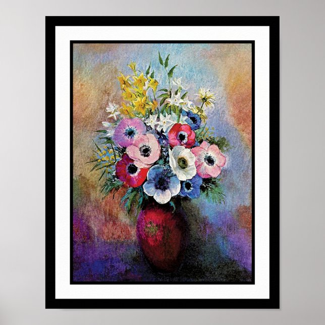Pôster Odilon Redon Anemones - Simbolismo de Arte Bela (Frente)