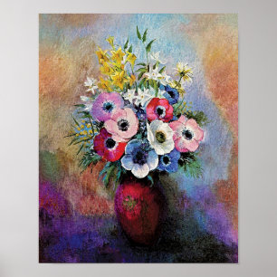 Pôster Odilon Redon Anemones - Simbolismo de Arte Bela