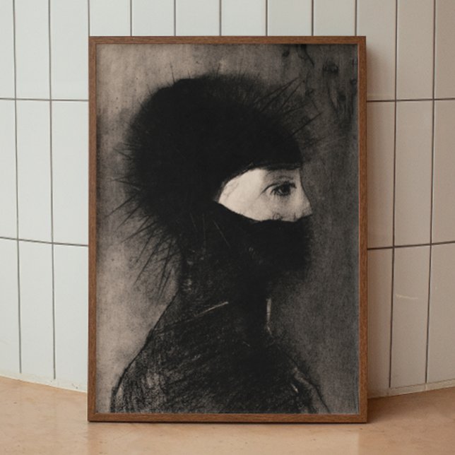 Poster Odilon Redon. Armadura. Cara de mulher escura. Sim (Criador carregado)