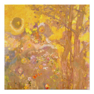 Pôster Odilon Redon - Árvore em fundo amarelo