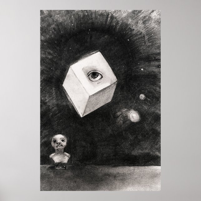 Poster Odilon Redon, O cubo, 1880  (Frente)