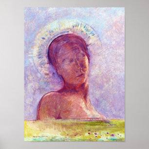 Poster Odilon Redon, olhos fechados 1889