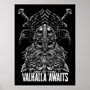 Poster Odin ravens Viking Mythology Valhalla aguarda