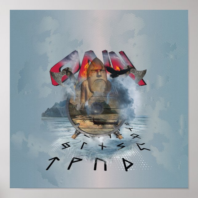 Poster Odin Viking Norse God (Frente)