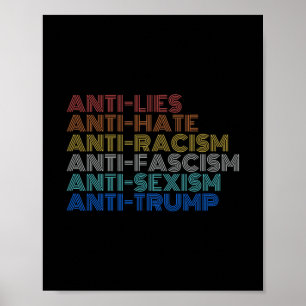Poster Ódio Anti Trump Mentiras Racismo Fascismo Ismo Res