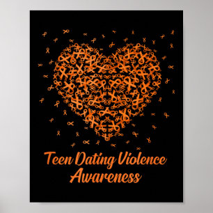 Poster Ódio Laranja Fita de Coração Adolescente Senão Con