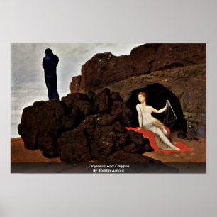 Pôster Odysseus e calipso por Böcklin Arnold