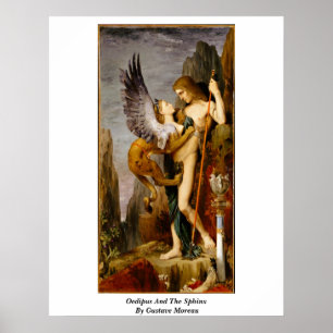 Pôster Oedipus e a esfinge por Gustave Moreau