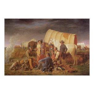 Pôster Oeste Americano Antigo, Conselho na Pradaria por R