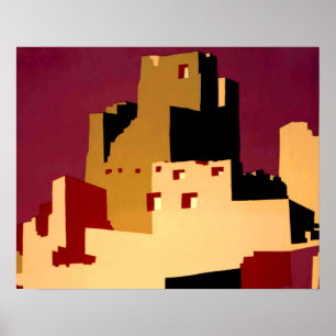 Poster Oeste do Sudoeste Pueblo WPA Nacional