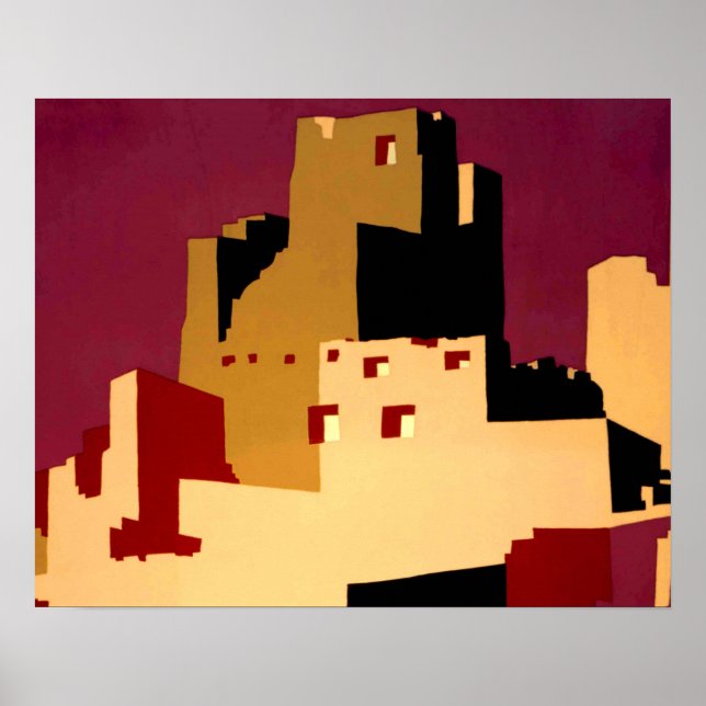 Poster Oeste do Sudoeste Pueblo WPA Nacional (Frente)