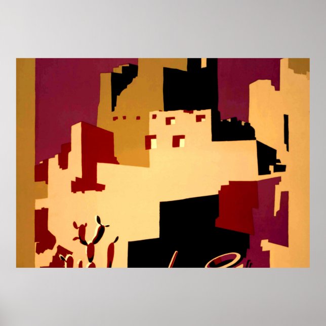 Pôster Oeste do Sudoeste Pueblo WPA Nacional (Frente)