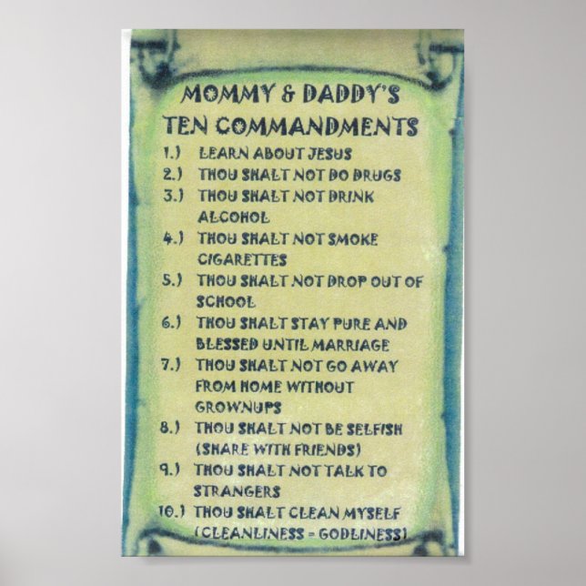Poster of Mommy & Daddys Ten Commandments (Frente)