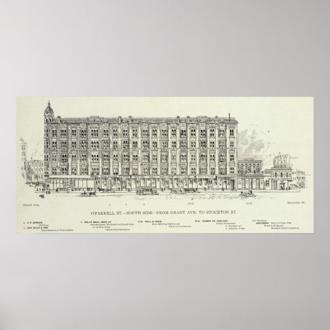 Pôster O'Farrell South side Grant e Stockton (Frente)