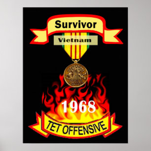 Poster ofensivo do sobrevivente de Vietnam Tet