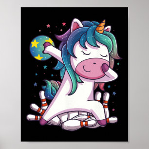 Poster Oferta de Festa de aniversário de Boliche Unicorn 