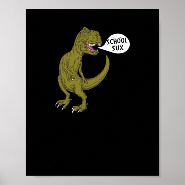 Poster Oferta de Ilustração de Dinossauro T Rex Engraçado (Frente)