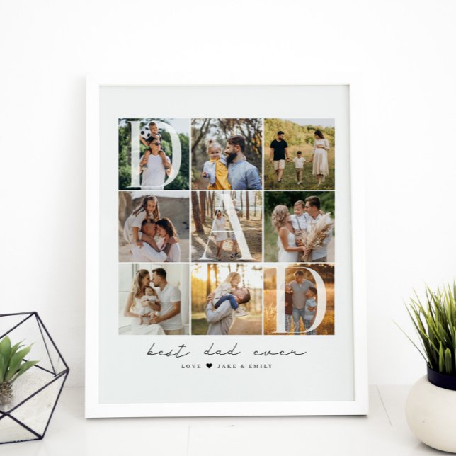 Poster Oferta de Pai de Grade de Fotografias do Melhor Pa (Criador carregado)