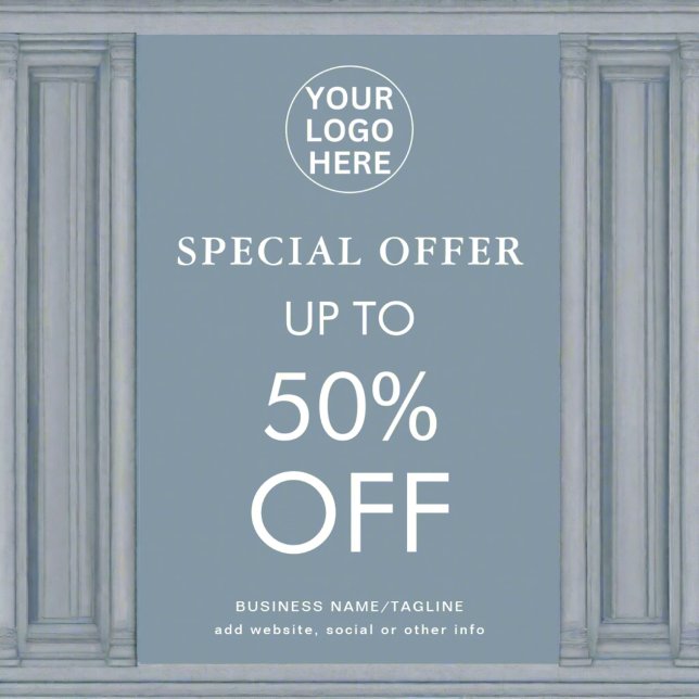 Poster Oferta Especial Desconto Final de Venda Azul Empoe (Criador carregado)