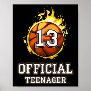 Poster Oferta Oficial de Adolescente Bysketbyll 13 Birthd