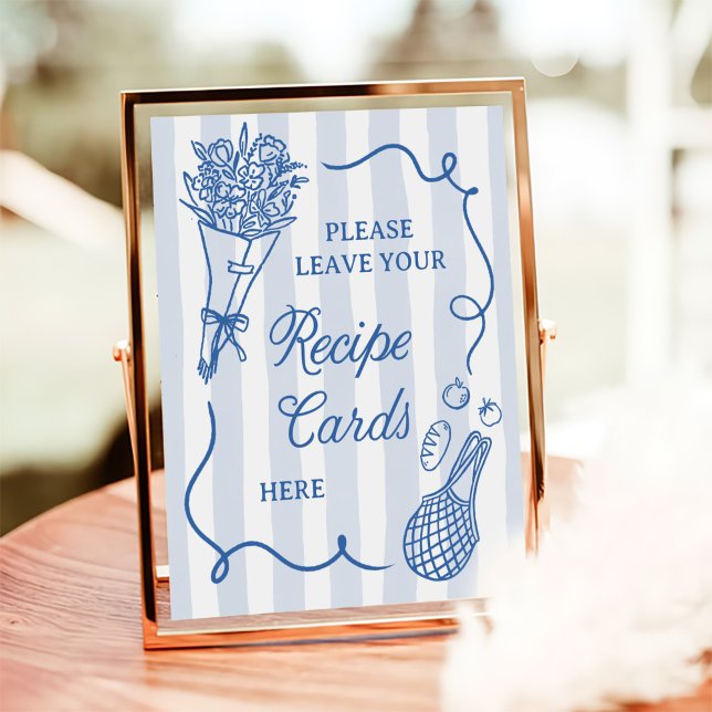 Poster Off The Market Hand Drawn Bridal Shower Recipe (Criador carregado)