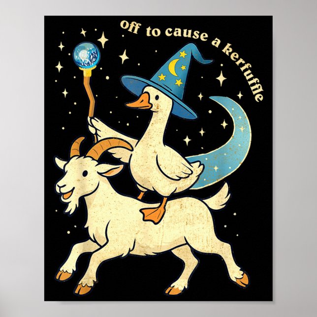 Poster Off To Cause A Kerfuffle Funny Chaotic Weird Anima (Frente)