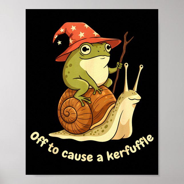 Poster Off To Cause A Kerfuffle Funny Cowboy Frog Meme  (Frente)