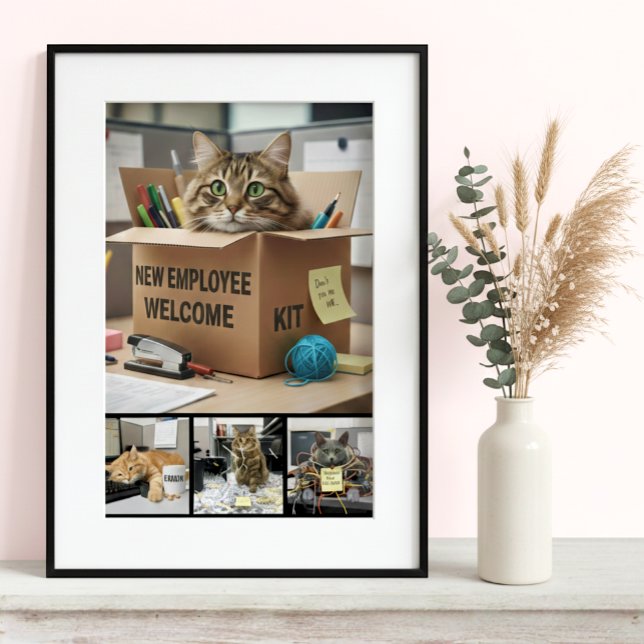 Pôster Office Fun Cats Photo Poster, Business Cat (Office Fun Cats Meme Poster / Motivational Business Decor)