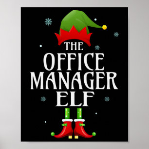 Poster Office Manager Elf Xmas Correspondente Grupo Famíl