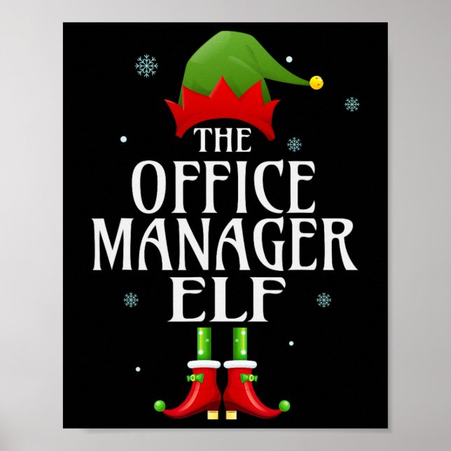 Poster Office Manager Elf Xmas Correspondente Grupo Famíl (Frente)