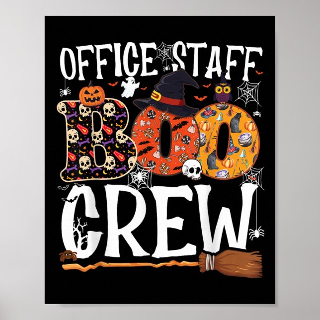 Poster Office Staff Boo Crew Funny Halloween Matching Cos (Frente)