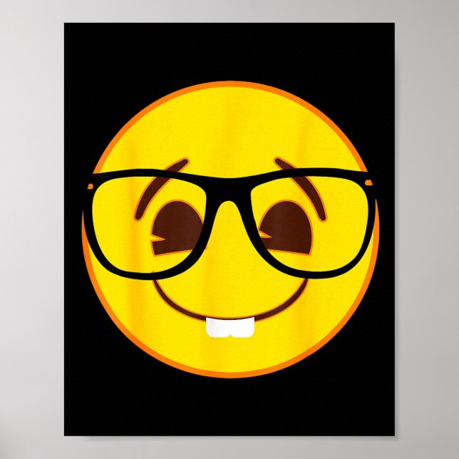 Poster Official Emoji Nerd Gles Yellow Smile Face  (Frente)