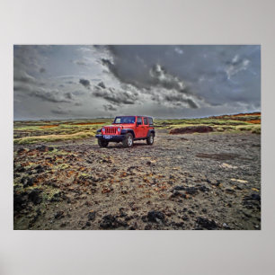 Poster offroad da aventura sul do jipe de Havaí d